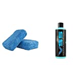 Chemical Guys COM_129_16 Scratch and Swirl Remover (16 oz) and MIC_292_02 Premium Grade Microfiber Applicator, Blue (Pack of 2)