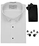 Wing Collar Tuxedo Shirt, Cummerbund, Bow-Tie, Cuff Links & Studs Set White
