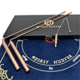 Spirit Hunter 99.9% Copper Dowsing Rod Set - 2PCS Divining Rods with Wood Case | Isis Brass Pendulum | Velvet Pendulum Mat Included - Water Divining, Ghost Hunting, Paranormal, Yes No Questions.