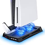 Vertical Cooling Stand Compatible with PS5 Console, YUANHOT Charging Station Dock with Dual Controller Charger Ports and Cooling Fan System