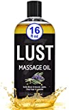 New Lust Massage Oil for Couples - Big 16oz Bottle - Massage Oil That Sets The Mood and Relaxes The Body & Mind - Sensual Blend of Almond, Jojoba, Clary Sage, Lavender, & Vitamin E