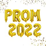 PROM 2022 Balloons Banner 16 inch letter Balloons Foil Mylar Balloons Set for Graduation Party Decorations Supplies,Graduate Balloons,Retirement, Congrats Grad Party Supplies (GOLD2022) (prom2022gold)
