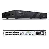 ONWOTE 16 Channel H.265+ 4K PoE Security NVR Video Audio Recorder, Support 8MP 5MP 4MP 1080P, 16CH NVR with NO Hard Drive, Support up to 20TB with 2 Storage Bays, 16-CH Simultaneous Playback
