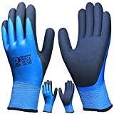 PROGANDA 2 Pairs Waterproof Work Gloves, Superior Grip Latex Coating Durable Comfortable Protective for Garden Outdoor Car Cleaning Fishing Multi-Purpose