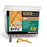 Deck Plus 48412 Wood Screws #8 x 1-5/8", Tan, 5lb Box