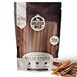 Beef Bully Sticks Dog Treats, 12 oz Mixed Size 4" - 9" Sticks - Single Ingredient, All Natural, Long Lasting Dog Chews for Large and Small Dogs - 100% Digestible -