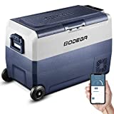 BODEGA 12 Volt Refrigerator, Portable Freezer, Car Fridge Dual Zone APP Control, 53 Quart50L-4-68 RV Electric Compressor Cooler 12/24V DC and 100-240V AC for Outdoor, Vehicles, Camping, Travel