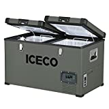 ICECO VL60 Dual Zone Portable Refrigerator with SECOP Compressor, 60 Liters Platinum Compact Refrigerator, DC 12/24V, AC 110-240V, 0 to 50, Home & Car Use (with Insulated Cover)