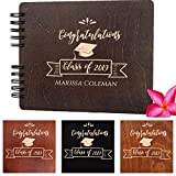 Graduation Wood Guest Book Made in USA (Customize Personalize Wood Engraving) Rustic Grad Gifts Photo Album Party Supplies Decorations Instant Photo Guest Book Congratulation Class of