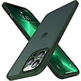 CASEKOO for iPhone 13 Pro Max Case KooShock, [10 FT Military Drop Protection] [Zero-Smudge Matte Craft] Built-in Airbags & Hard Back, Thin Translucent Protective Case 6.7", Alpine Green