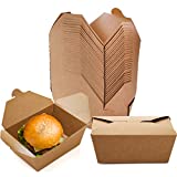 DEAYOU 35-Pack Paper Take Out Food Container, 110 Oz Kraft Brown Takeout Box, Cardboard Lunch Meal Box, Disposable Salad To Go Packaging for Restaurant, Catering, Microwaveable, Leak Grease Resistant