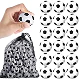 40 Pieces Mini Soccer Balls Sports Stress Balls Football Stress Ball Relaxation Gadgets Fidget Stress Balls Bulk Soccer Theme Party Favors with Drawstring Mesh Bag, 1.2 Inch