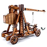 3D Wooden Puzzle Craft Toy, Medieval Siege Engines Weapons DIY Wood Model Kits, Gift for Adults & Teen Boys Girls, 14 and up!-Counterweight Trebuchet with 4 Wheels ToysTub