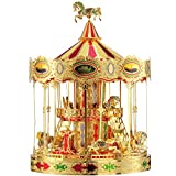 Piececool 3D Metal Puzzles Merry Go Round Model Kits for Adults, DIY 3D Metal Puzzle Brain Teaser STEM Building Toys, Great Birthday Gifts, 88 Pcs