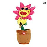 Musical Sing and Dancing Sunflower Soft Plush Funny Creative Saxophone Singing Toy (Pink)