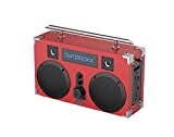 Bumpboxx Bluetooth Boombox Ultra Red | Retro Boombox with Bluetooth Speaker | Rechargeable Bluetooth Speaker