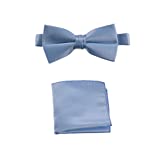 Tuxgear Mens Pretied Adjustable Bow Tie and Handkerchief Set, Light Blue, Mens (Light Blue, Mens)