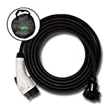 Inteset 21ft 40amp J1772 EV Extension Cord, Made in USA - for Electric Vehicle Charging Stations, Carrying Bag, Ultra-Flex Cable, UL Listed Parts (21 Feet)
