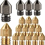 MK8 3D Printer Extruder Nozzle Hardened Steel, Brass Nozzle High Temperature Wear Resistant Nozzles 0.2 mm, 0.3 mm, 0.4 mm, 0.5 mm, 0.6 mm Compatible with Makerbot, Ender 3 (15)