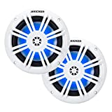 KICKER 49KM604WL KM 6.5" 4 Blue LED Marine Coaxial Speakers - Pair