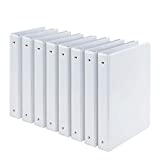 Comix 1 inch 3-Ring-Binder Durable Presentation White View Binders Holds 200 Sheets, 8pack (A2130WH-8)