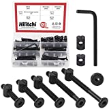Hilitchi M6 120Pcs Black Hex Socket Head Screws Bolts Barrel Nuts Hardware Assortment Kit for Crib Baby Bed Furniture Cots and Chairs (40mm/50mm/60mm/70mm/80mm-Assortment Kit)