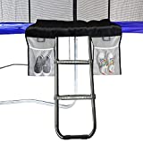 Eurmax USA Universal Trampoline Ladders with 2 Wide Skid-Proof Steps with Trampoline Storage Bag/Black