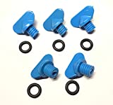 5 PCS Blue Plastic Exhaust Manifold Water Drain Plug Screw Kit for Mercruiser