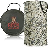 Rook Outdoors Collapsible Container - 30 Gallon Collapsible Camping Trash Can - Portable Leaf Bag for Weeds, Grass Clippings, Yard Waste - Quick Assembly for Indoor Outdoor - Packs to 2 Inch