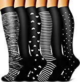 Copper Compression Socks for Women & Men (6 pairs) - Best Support for Nurses, Running, Hiking, Recovery & Flight Socks