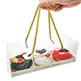 LANSCOERY Mother's Day Bakery Boxes Cake Pastries Case Dessert Holder Cookies Tray with Paperboard for Thanksgiving Gift Birthday Wedding Party Baby Shower, 6Pack, 10.8x4.3x3.7 Inches