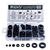 Brexxty Pack of 180 Rubber Grommet Kit in 8 Sizes  Rubber Wire Grommets with Compact Assortment Box for Wiring, Plumbing, Hardware Repair, and Automotive