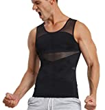 TAILONG Men's Compression Shirt for Body Shaper Slimming Vest Tight Tummy Underwear Tank Top (Black, XX-Large)