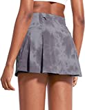 BALEAF Women's 13" High Waisted Tennis Skirts Athletic Golf Skorts Pleated 4 Pockets for Casual Running Sports Workout Purple X-Small