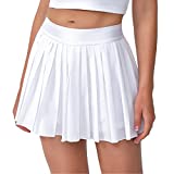 Eleloveph Women's 13in Pleated Tennis Skirt-Flowy Athletic Design,Suitable for Golf, Skater, Running Sports White