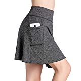 EAST HONG Women's Golf Skort Tennis Running Workout Skort (M, Gray)