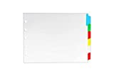 Landscape Color Blank Tabs, 6 Per Set, for Landscape or Horizontal Binders, for Standard Size Paper