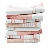 The Accented Co. Dish Cloths, Set of 8 - Absorbent, Fast Drying Dish Towels - Turkish Cotton with Hanging Loop (12x12 inches)(Coral)