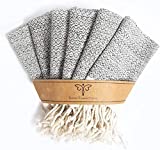 Smyrna Turkish Cotton Wash Cloths Pack of 6 | 100% Natural Cotton, 12"x17" | Versatile Bath Towels for Bathroom, Hotel, SPA | Ultra Soft, Absorbent, Prewashed and Quick Dry Turkish Hand Towels (Gray)