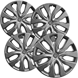 17 inch Hubcaps Best for 2014-2018 Nissan Rogue - (Set of 4) Wheel Covers 17in Hub Caps Silver Rim Cover - Car Accessories for 17 inch Wheels - Snap On Hubcap, Auto Tire Replacement Exterior Cap