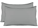 Extra Soft Jersey Knit Pillow Cases, Standard Size with Hidden Zipper, Soft Than Cotton, Pack of 2, Gray