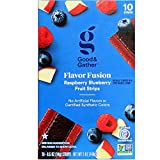 Flavor Fusion Fruit Strips Fruit Leathers Healthy Snack Made with Real Fruit Puree Concentrate Good and Gather 10 Strips (Raspberry Blueberry)