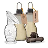 haakaa Silicone Manual Breast Pump 5.4 oz & Reusable Breastmilk Storage Bag 9oz Set - Milk Collector| Letdown Catcher| Leak Proof Storing Pouches| Breast Milk Saver for Breastfeeding Moms