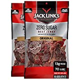 Jack Links Beef Jerky, Zero Sugar, Paleo Friendly Snack with No Artificial Sweeteners, 13g of Protein and 70 Calories Per Serving, No Sugar Everyday Snack (Packaging May Vary), 7.3 Ounce (Pack of 2)