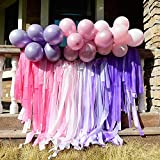 50 Pcs Flamingo Pink Streamers Party Decorations Streamer Backdrop 24 Colors Fringe Backdrop for Parties Birthday Party Streamers Decorations Plastic Strips Bachelorette Baby Shower Party Backdrop