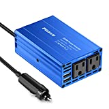 300W Power Inverter 12V DC to 110V AC Car Plug Adapter Outlet Converter with 4.2A Dual USB AC car Charger for Laptop Computer