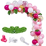 UTOPP 70PCS Tropical Flamingo Party Balloons Arch and Garlands Decorations Kit, Hawaiian Party Balloons Hot pink and Gold White and Pink balloons for Birthday Wedding Bachelorette Baby Shower