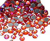 Jollin Hot Fix Crystal Flatback Rhinestones Glass Diamantes Gems 4.8mm(20ss 1440pcs, Red AB)