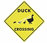 AAROENLYS Duck Crossing Sign Metal Tin Sign Farm Organic Country Yard Sign Backyard Garage Cave Office Outdoor Home Decor Wall Decoration 12x12 Inch