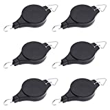 6 Pack Plant Pulley Retractable Hanger, Easy Reach Plant Pulley Adjustable Height Wheel for Hanging Plants Heavy Duty, Indoor Outdoor Plant Hanger for Garden Baskets Pots & Birds Feeder - Black
